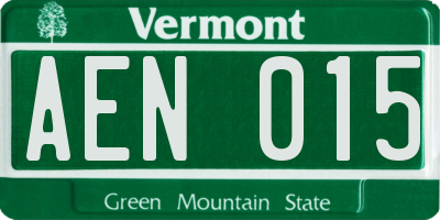 VT license plate AEN015