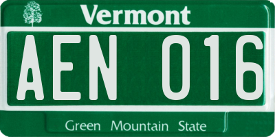 VT license plate AEN016