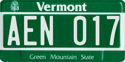 VT license plate AEN017