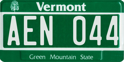VT license plate AEN044