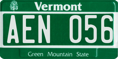 VT license plate AEN056