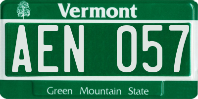 VT license plate AEN057