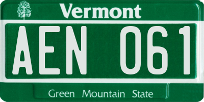 VT license plate AEN061
