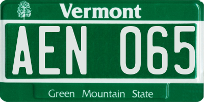 VT license plate AEN065
