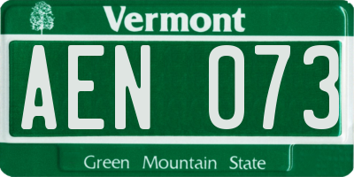 VT license plate AEN073