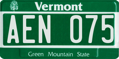 VT license plate AEN075