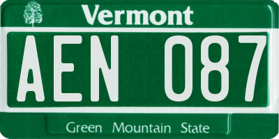 VT license plate AEN087