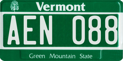 VT license plate AEN088