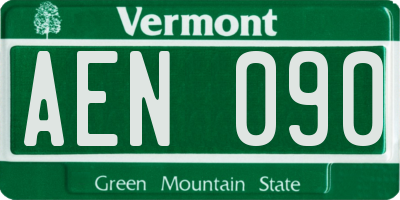 VT license plate AEN090
