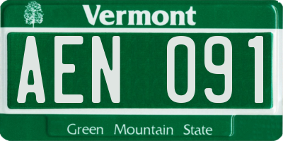 VT license plate AEN091