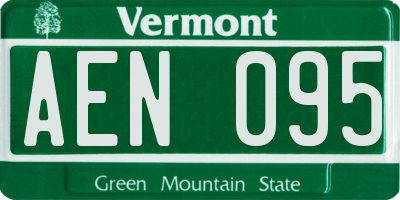VT license plate AEN095