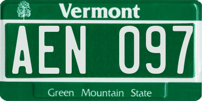 VT license plate AEN097