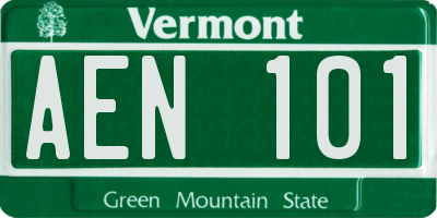 VT license plate AEN101