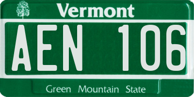 VT license plate AEN106