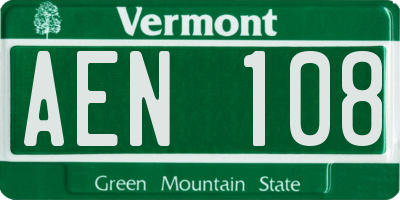 VT license plate AEN108