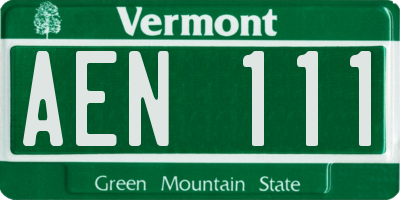 VT license plate AEN111