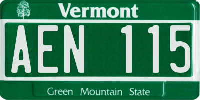 VT license plate AEN115