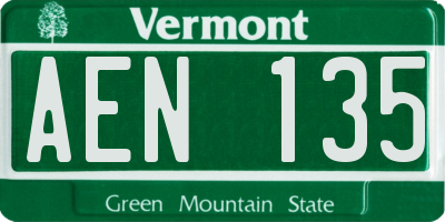 VT license plate AEN135