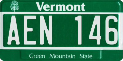VT license plate AEN146