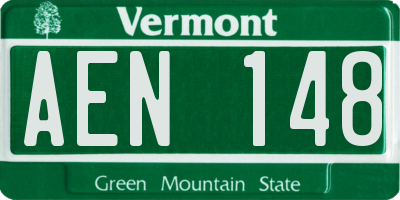 VT license plate AEN148