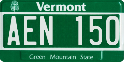 VT license plate AEN150