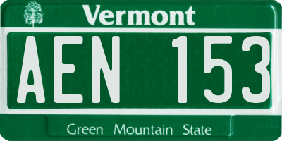 VT license plate AEN153