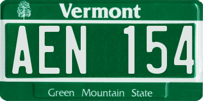 VT license plate AEN154