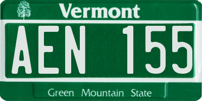 VT license plate AEN155