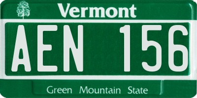 VT license plate AEN156