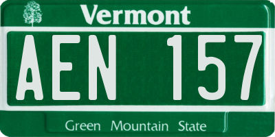 VT license plate AEN157
