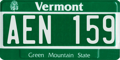 VT license plate AEN159
