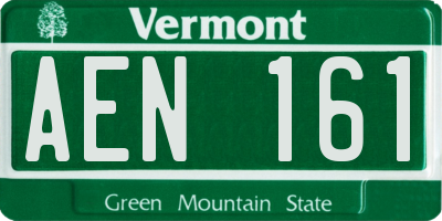 VT license plate AEN161