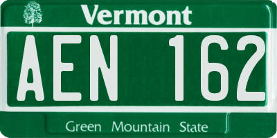 VT license plate AEN162