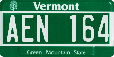VT license plate AEN164