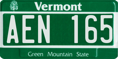 VT license plate AEN165