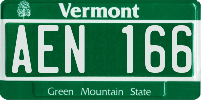 VT license plate AEN166