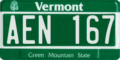 VT license plate AEN167