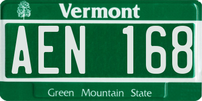 VT license plate AEN168