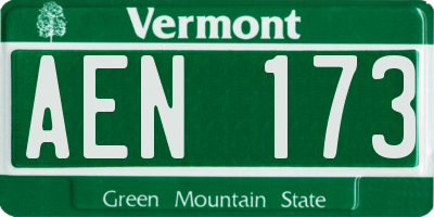 VT license plate AEN173
