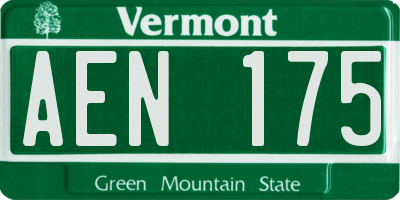VT license plate AEN175