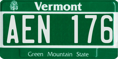 VT license plate AEN176