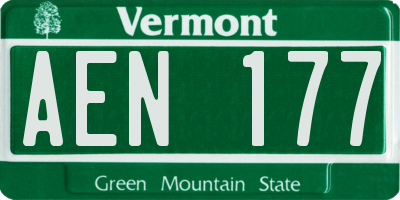 VT license plate AEN177