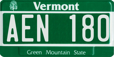 VT license plate AEN180