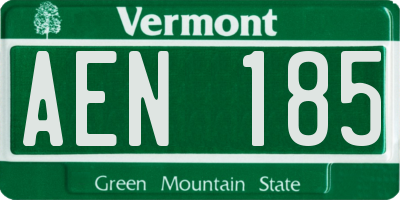 VT license plate AEN185