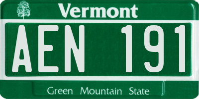 VT license plate AEN191