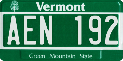 VT license plate AEN192