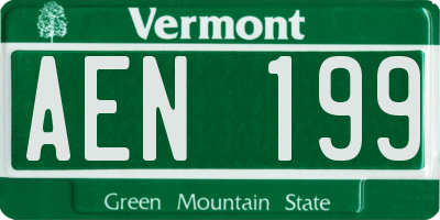 VT license plate AEN199