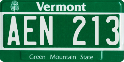 VT license plate AEN213
