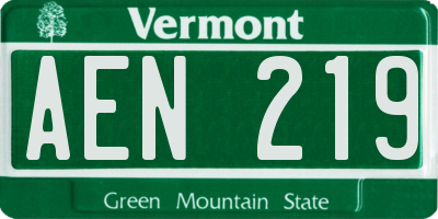 VT license plate AEN219