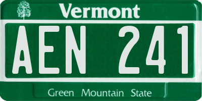 VT license plate AEN241